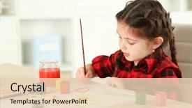  Presentation with painting - Amazing presentation having art - cute little girl painting picture backdrop and a lemonade colored foreground