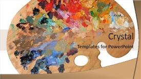  Presentation with ergonomic - Beautiful presentation theme featuring ergonomic artist's palette isolated backdrop and a  colored foreground