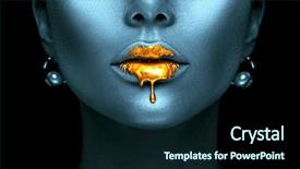  Presentation with dark skin - Beautiful presentation featuring art - gold paint drips backdrop and a navy blue colored foreground
