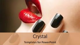  Presentation with manicure - Cool new slides with art - makeup and manicure black nails backdrop and a coral colored foreground