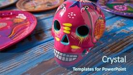  Presentation with mexico - Audience pleasing slides consisting of art - mexican pink skull dia muertos backdrop and a ocean colored foreground