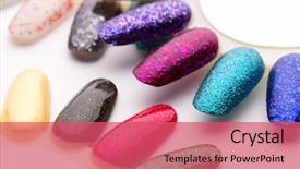  Presentation with nail art - Colorful slide deck enhanced with art - nail polish in different fashion backdrop and a coral colored foreground