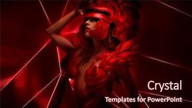  Presentation with warrior - Audience pleasing presentation theme consisting of art - red future roman warrior backdrop and a wine colored foreground