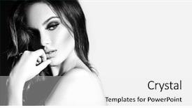  Presentation with long hair - Audience pleasing presentation design consisting of art - sexy young woman black backdrop and a white colored foreground