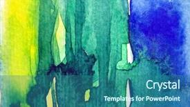 Presentation with yellow green - Audience pleasing PPT theme consisting of art abstract - blue green yellow watercolor background backdrop and a ocean colored foreground