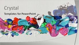  Presentation with abstract art oil painting - Cool new PPT theme with art-abstract-acrylic-and-oil backdrop and a light gray colored foreground
