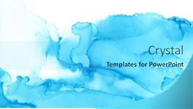  Presentation with blue marble - PPT theme consisting of art abstract blue paint blots background alcohol ink colors marble texture horizontal long banner background and a arctic colored foreground