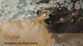  Presentation with blue flow - Presentation theme having art-abstract-flow-pour-acrylic background and a coral colored foreground