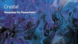  Presentation with blue flow - Presentation theme having art-abstract-flow-pour-acrylic background and a ocean colored foreground