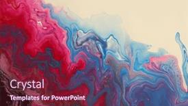  Presentation with blue flow - PPT theme enhanced with art-abstract-flow-pour-acrylic background and a tawny brown colored foreground