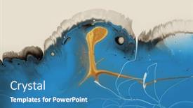  Presentation with blue flow - Slide set with art-abstract-flow-pour-acrylic background and a teal colored foreground