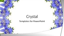  Presentation with white flower frame - Amazing presentation design having art abstract frame of campanula blue flower isolated on white background with copy space for text backdrop and a white colored foreground