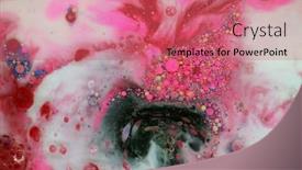  Presentation with paint art - Presentation design consisting of art abstract paint blots background background and a coral colored foreground