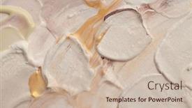  Presentation with abstract art - Presentation design enhanced with art-acrylic-smear-blot-brushstroke background and a soft green colored foreground