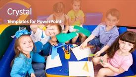  Presentation with art craft - Slides enhanced with art and craft activity background and a coral colored foreground