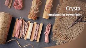  Presentation with art craft - Theme featuring art and craft materials set background and a tawny brown colored foreground