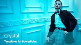  Presentation with classic art - Amazing presentation theme having art-and-fashion-a-young backdrop and a teal colored foreground