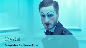  Presentation with classic art - Amazing presentation design having art-and-fashion-a-young backdrop and a cyan colored foreground