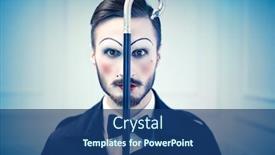  Presentation with fashion - Beautiful presentation theme featuring art-and-fashion-portrait backdrop and a ocean colored foreground