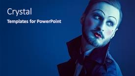  Presentation with mime - Amazing slide set having art-and-fashion-portrait backdrop and a navy blue colored foreground