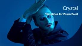  Presentation with mime - Presentation design featuring art-and-fashion-portrait background and a ocean colored foreground