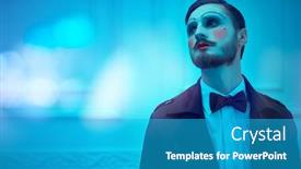  Presentation with mime - Slide set enhanced with art-and-fashion-portrait background and a teal colored foreground