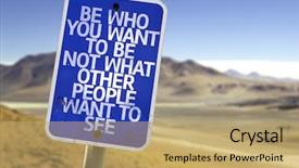  Presentation with people - Slide set consisting of art appreciation - be who you want background and a coral colored foreground