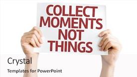  Presentation with appreciation card - Slide set featuring art appreciation - collect moments not things card background and a sky blue colored foreground