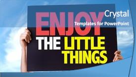  Presentation with appreciation card - Slide set with art appreciation - enjoy the little things card background and a teal colored foreground