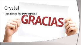  Presentation with appreciation card - Slide deck featuring art appreciation - thank you in spanish card background and a white colored foreground