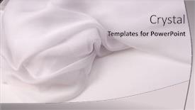  Presentation with abstract wave - Presentation design featuring art-beige-white-wave-fabric background and a light gray colored foreground