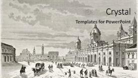  Presentation with old - Cool new presentation theme with art building - santiago old view created backdrop and a light gray colored foreground