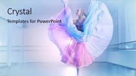  Presentation with ballerina - Presentation theme having art concept beautiful ballerina dancing background and a  colored foreground
