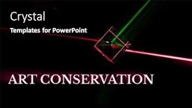  Presentation with artifacts - PPT theme having art-conservation-lasers-clean and a black colored foreground