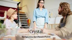  Presentation with young college student diagnosis of sti - Cool new presentation design with art consulting - young coach looking at one backdrop and a soft green colored foreground