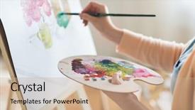  Presentation with creativity - Amazing presentation having art creativity and people concept backdrop and a coral colored foreground