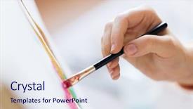  Presentation with creativity - Slide deck having art creativity and people concept background and a sky blue colored foreground