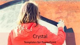  Presentation with street art graffiti - Slide deck with art creativity and youth culture background and a coral colored foreground