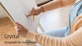  Presentation with graphite - Presentation theme consisting of art creativity and people concept background and a  colored foreground