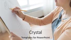  Presentation with art - PPT theme having art creativity and people concept background and a  colored foreground