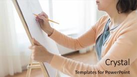  Presentation with graphite - Colorful presentation theme enhanced with art creativity and people concept backdrop and a  colored foreground