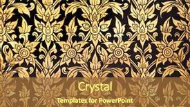  Presentation with thai temple - Colorful slides enhanced with art deco black gold - traditional thai flower pattern backdrop and a red colored foreground