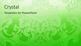  Presentation with floral fabric - Presentation having art deco green - abstract floral fabric pattern background and a soft green colored foreground