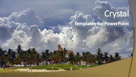  Presentation with miami beach - Cool new presentation with art deco green - clouds over south beach miami backdrop and a seafoam green colored foreground
