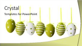  Presentation with white easter lily flowers - Colorful slides enhanced with art deco green - easter egg decoration isolated backdrop and a cream colored foreground