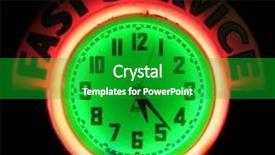  Presentation with neon - PPT theme featuring art deco green - fast service and clock neon background and a shamrock green colored foreground
