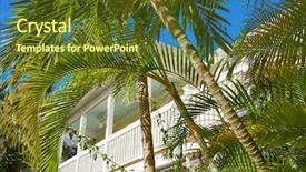  Presentation with orlando florida usa downtown city - PPT theme enhanced with art deco green - key west downtown street houses background and a tawny brown colored foreground