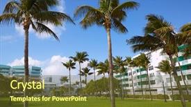  Presentation with art deco - Colorful PPT theme enhanced with art deco green - miami south beach park backdrop and a tawny brown colored foreground