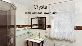  Presentation with bathroom - Cool new PPT theme with art deco green - modern bathroom interior with glass backdrop and a light gray colored foreground