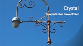  Presentation with art deco - Theme enhanced with art deco light against a blue sky background and a teal colored foreground